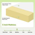 FDW | 5 Inch Twin Mattress | Medium Firm | Gel Memory Foam | White