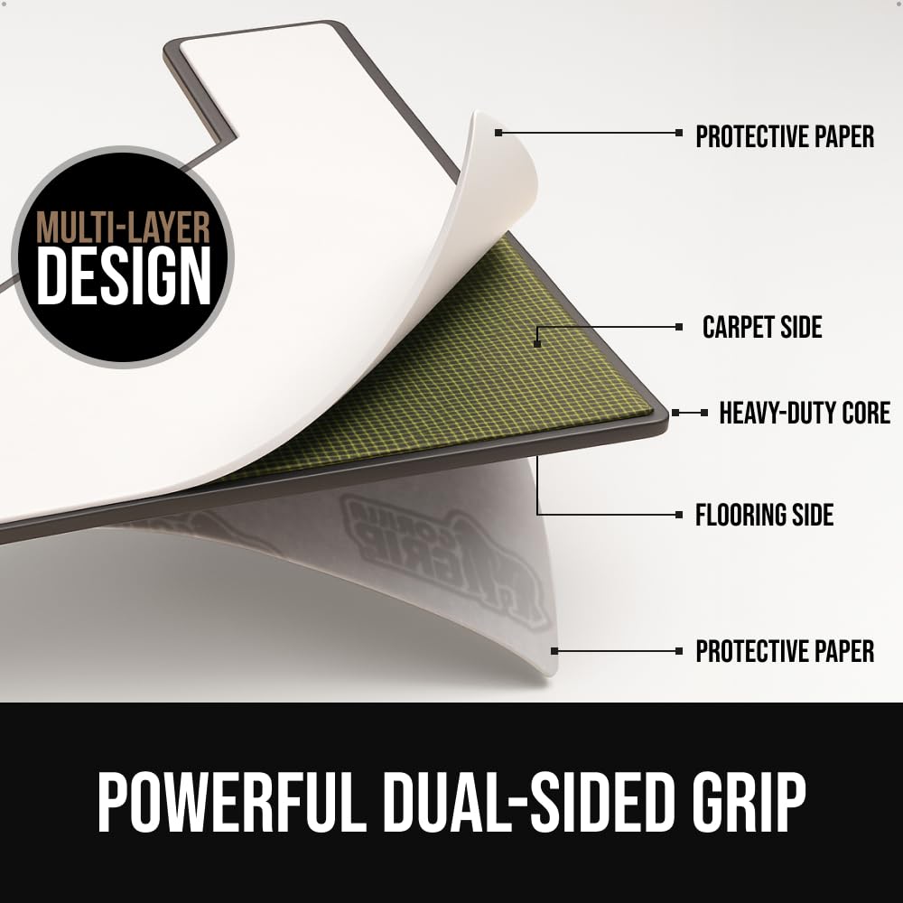 GORILLA GRIP® Extra Long Rug Grippers for Hardwood Floor, Reusable, Black