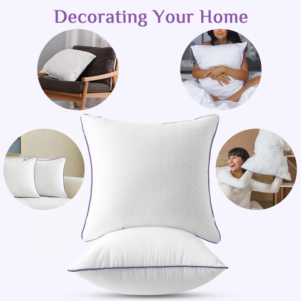 JOLLYVOGUE Firm King Size Pillows Set of 4, Cooling Supportive Bed Pillows with Oeko-Tex Certified Soft Down Alternative Fill, Luxury Hotel Quality for Back, Stomach and Side Sleepers