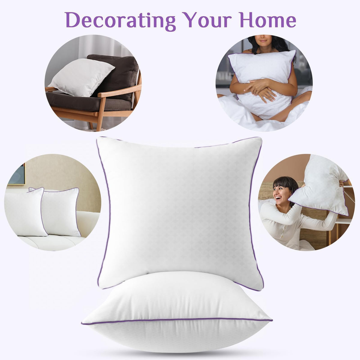 JOLLYVOGUE Firm King Size Pillows Set of 4, Cooling Supportive Bed Pillows with Oeko-Tex Certified Soft Down Alternative Fill, Luxury Hotel Quality for Back, Stomach and Side Sleepers