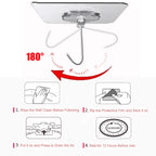 DDMY Adhesive Wall Hooks Clear 50lb(Max) Heavy Duty Hanging Sticky-10 Pack