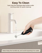 SIMPLETASTE Milk Frother Handheld Electric Foam Maker Battery Operated