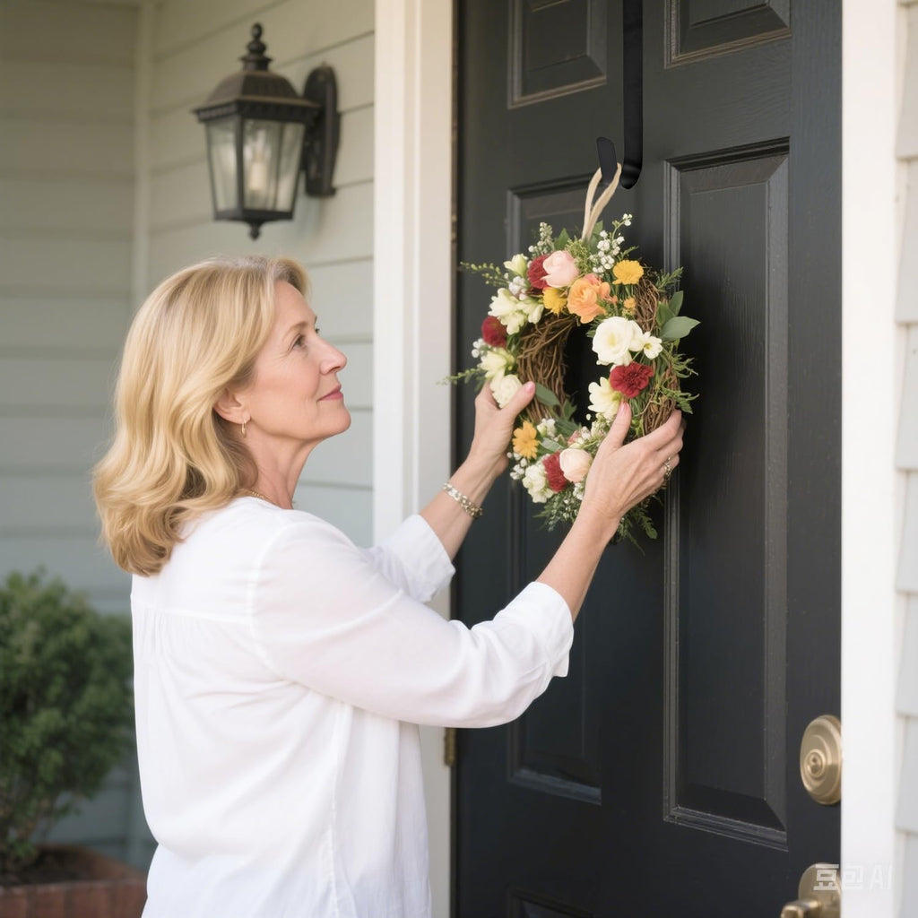 Sattiyrch 15" Wreath Hanger for Front Door, Over the Door Wreath Hook