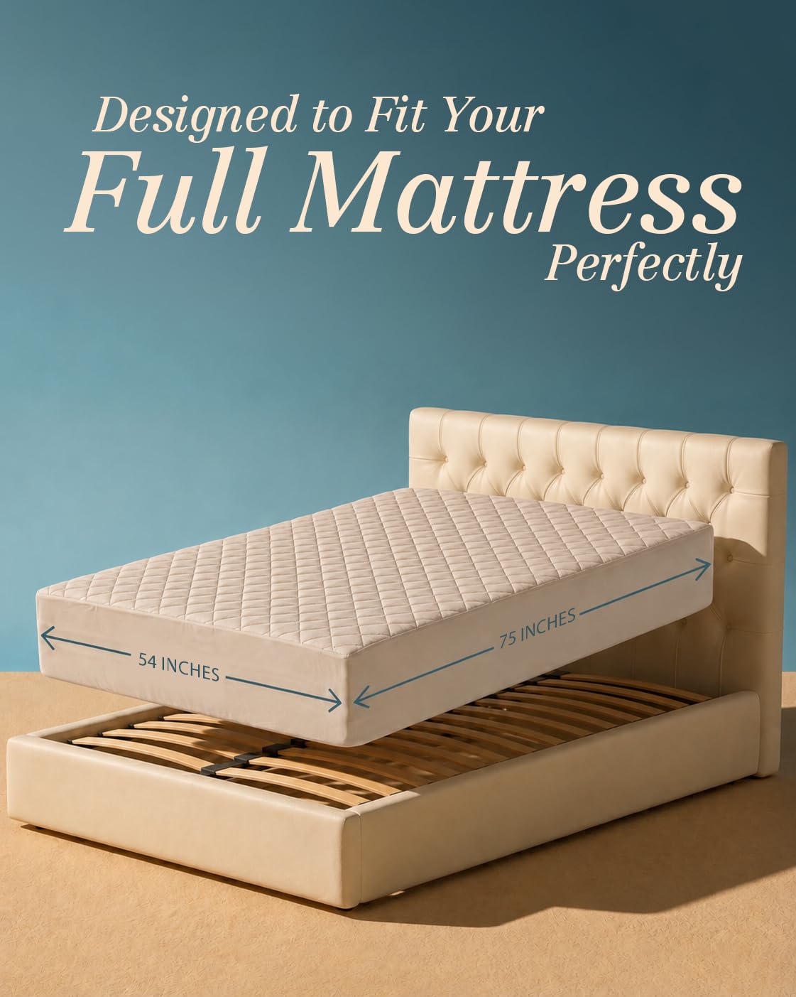 Twin Mattress Pad, Quilted Mattress Protector Topper fits 16" Deep Pocket