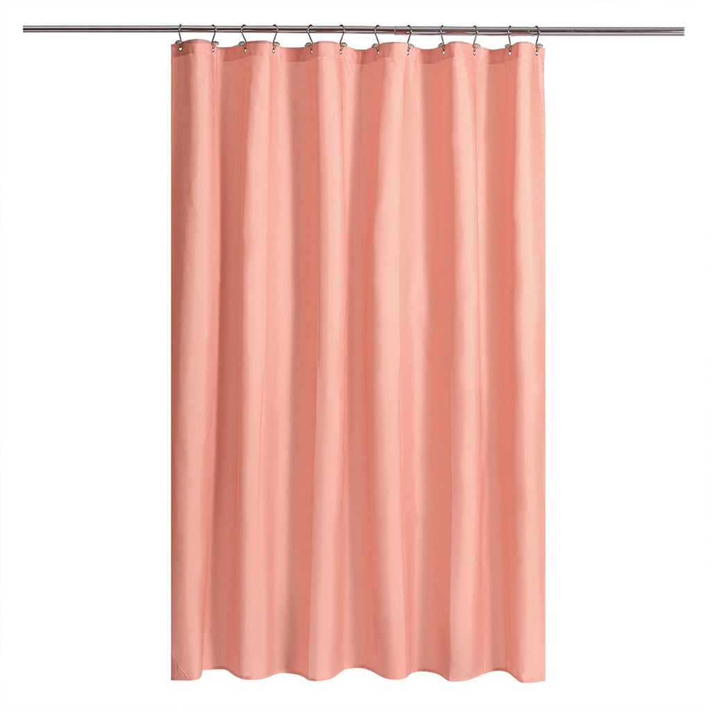 N&Y HOME Fabric Shower Curtain or Liner with Magnets, Coral