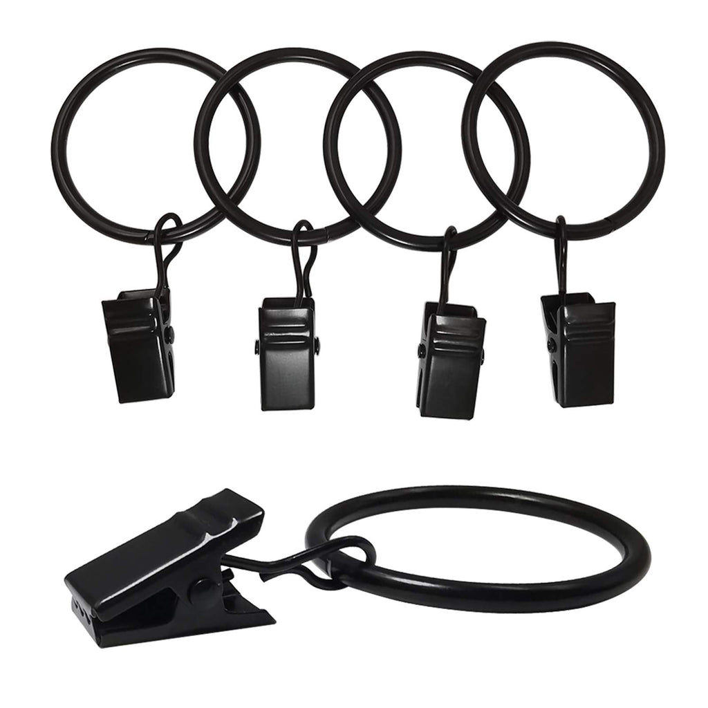 40 Pack Metal Curtain Rings with Clips, 1.5 in ID, Gold
