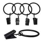 40 Pack Metal Curtain Rings with Clips, 1.5 in ID, Gold