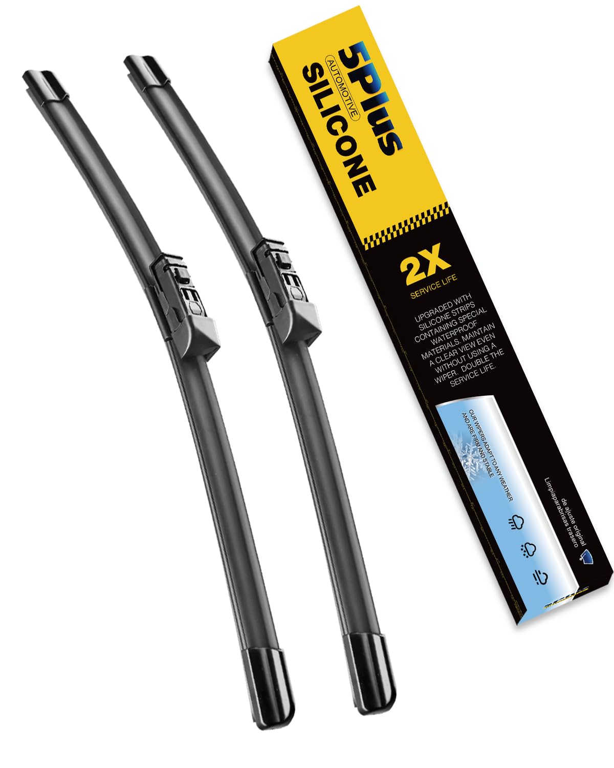 5 PLUS Silicone Wiper Blades Fits TESLA Model 3 2017-2025 Model Y 2020-2025