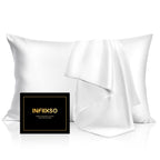 INFIIXSO Mulberry Silk Pillow Cases Standard Size with Zipper, Champagne