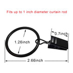 40 Pack Metal Curtain Rings with Clips, 1.5 in ID, Gold