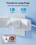 TROND Multi Plug Outlet Extender 2 Pack, Outlet Splitter for Bathroom