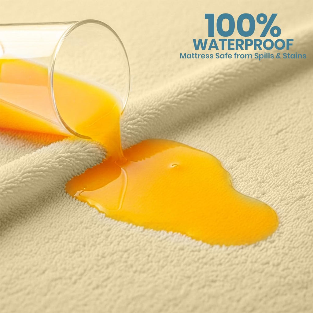 Waterproof Twin Size Mattress Protector fits upto 15" deep Mattresses