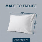 Set of 2 Pillow Protectors with Zipper Standard Size, Pillow Covers