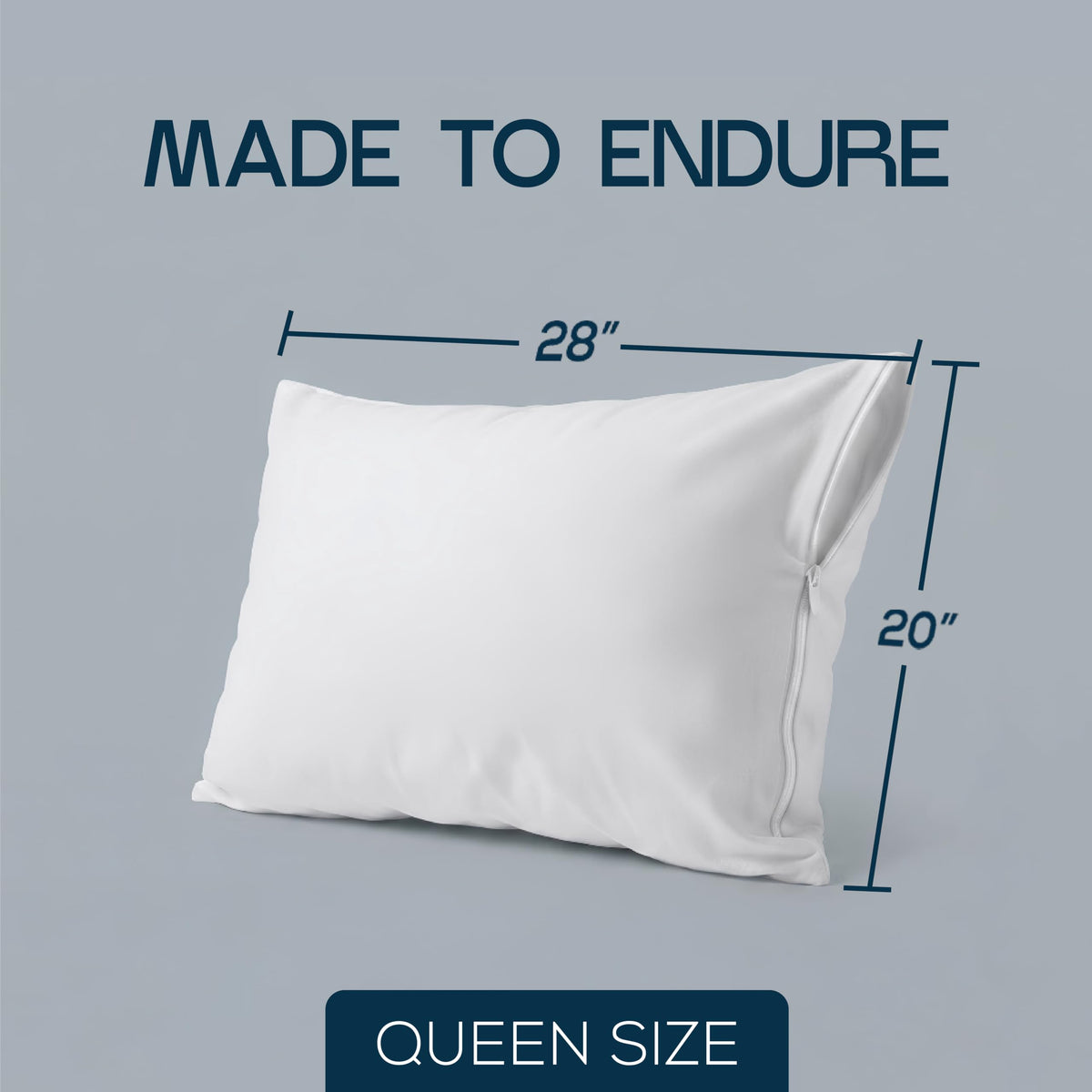 Set of 2 Pillow Protectors with Zipper Standard Size, Pillow Covers