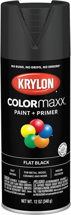 Krylon ColorMaxx 12 Oz. Flat Spray Paint, Black - 1 Each