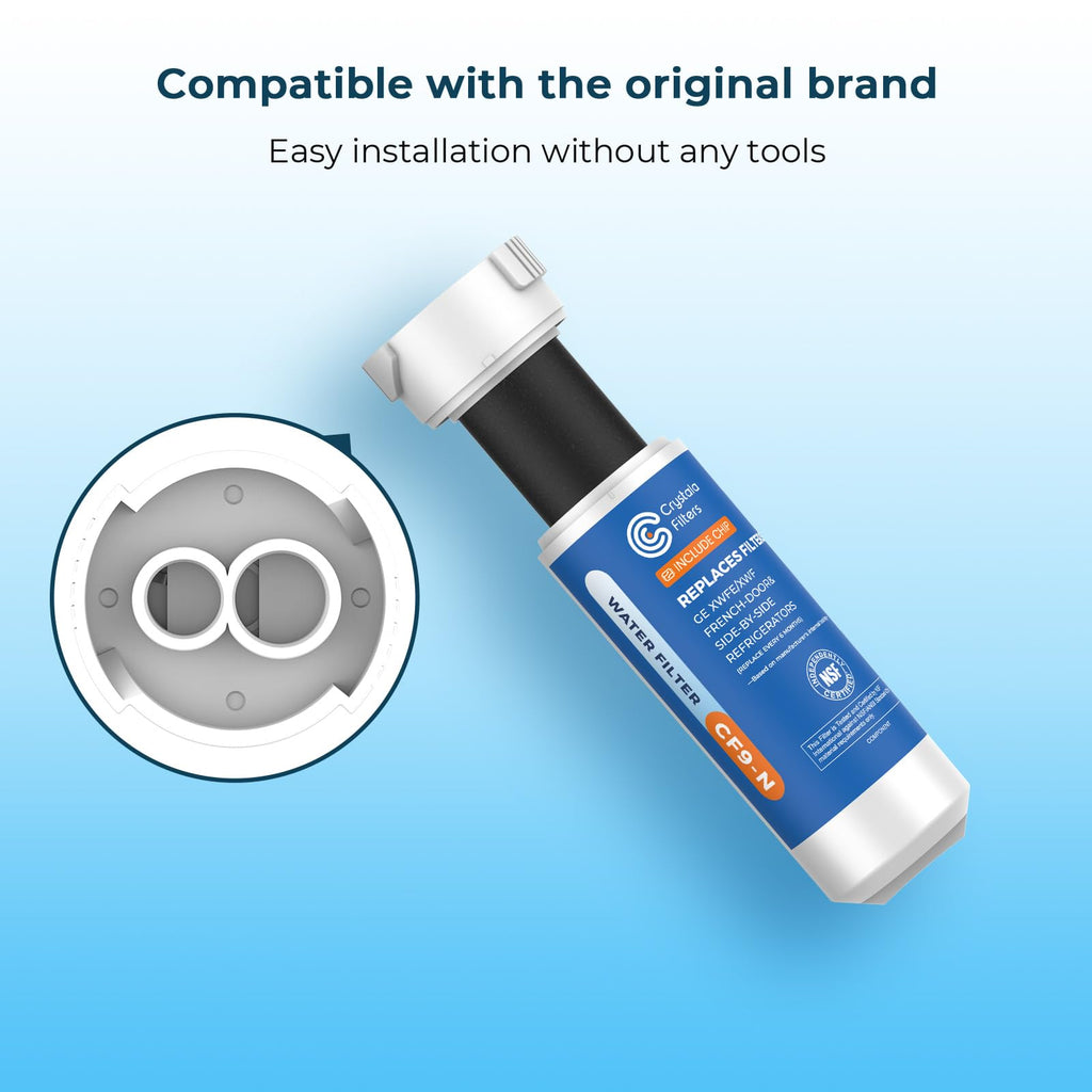 Crystala Filters XWFE (Built-in CHIP) Refrigerator Water Filter 2-Pack
