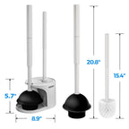 FORASTO 2in1 Toilet Brush & Plunger Set, Bathroom Essentials for Apartment