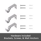 GXOACKJ Curtain Rods for windows 28-78 inch, 5/8 inch Decorative Dark Walnut Wood Splicing Heavy Duty Metal Curtain Rod set with Brackets