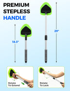 XINDELL Interior Windshield Cleaner Tool – Car Interior Window Cleaning Kit with Extendable Handle & 4 Microfiber Pads, Auto Wiper Inside Compact Windshield Brush for Car & Home Windows