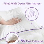 JOLLYVOGUE Firm King Size Pillows Set of 4, Cooling Supportive Bed Pillows with Oeko-Tex Certified Soft Down Alternative Fill, Luxury Hotel Quality for Back, Stomach and Side Sleepers