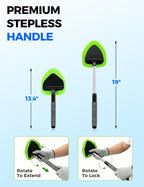XINDELL Interior Windshield Cleaner Tool – Car Interior Window Cleaning Kit with Extendable Handle & 4 Microfiber Pads, Auto Wiper Inside Compact Windshield Brush for Car & Home Windows