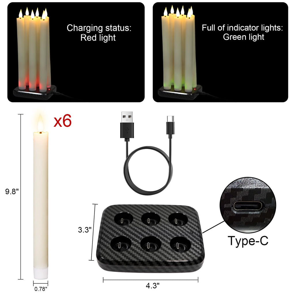 GenSwin 10.8" Flameless Floating Candles Wand Halloween Decorations