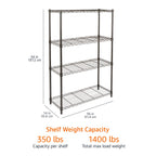 Amazon Basics 5-Shelf Tower Adjustable Storage Shelving Unit, Chrome, 16" x 16" x 54", 150 lbs Per Shelf