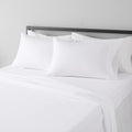 Amazon Basics Lightweight Super Soft Breathable Wrinkle-Resistant Microfiber 4-Piece Bed Sheet Set with 14-Inch Deep Pockets, Queen, Bright White, Solid