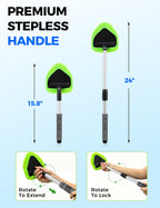 XINDELL Interior Windshield Cleaner Tool – Car Interior Window Cleaning Kit with Extendable Handle & 4 Microfiber Pads, Auto Wiper Inside Compact Windshield Brush for Car & Home Windows