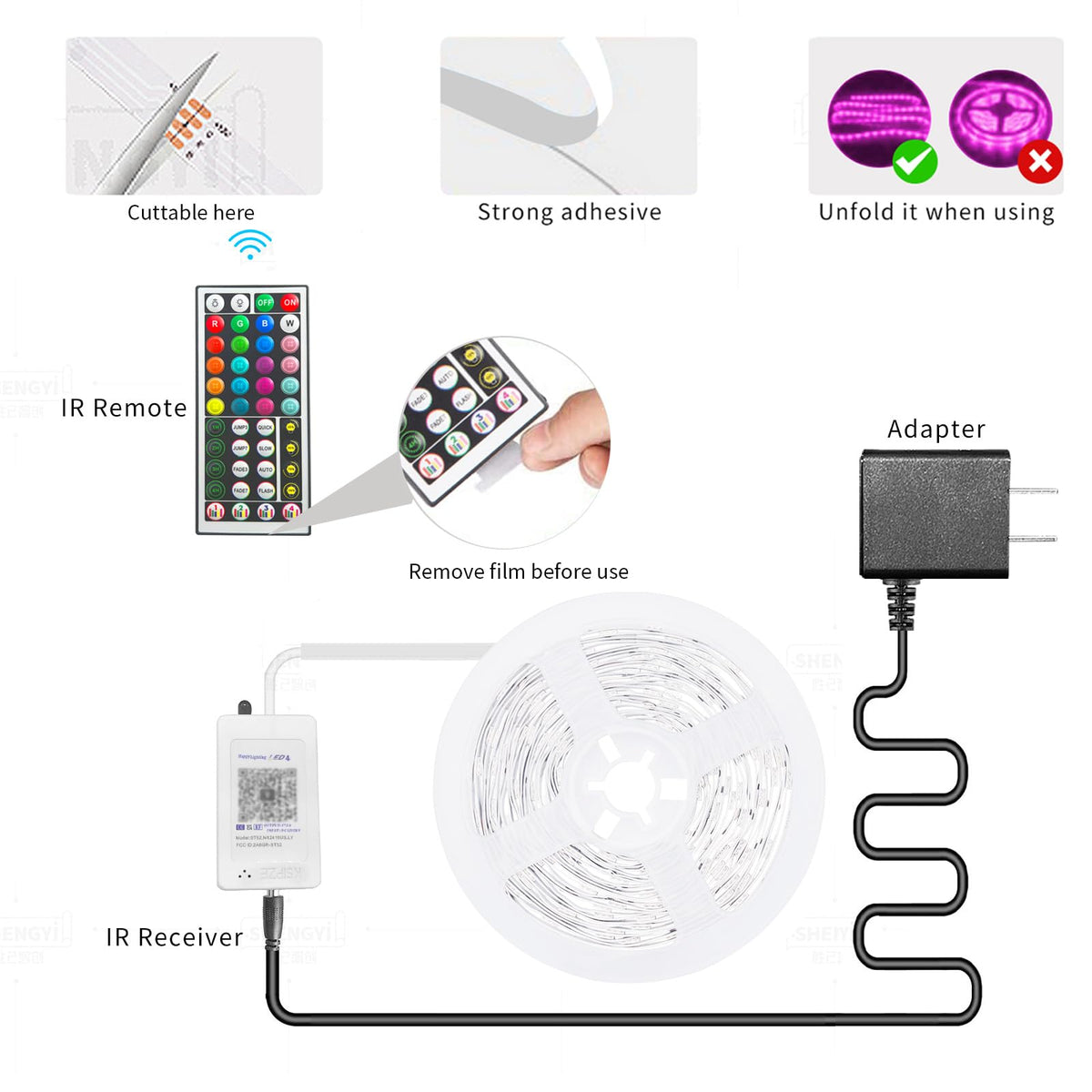 KSIPZE Led Lights for Bedroom 50ft Led Strip Lights with Remote App Control