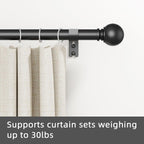 GXOACKJ Curtain Rods for windows 28-78 inch, 5/8 inch Decorative Dark Walnut Wood Splicing Heavy Duty Metal Curtain Rod set with Brackets