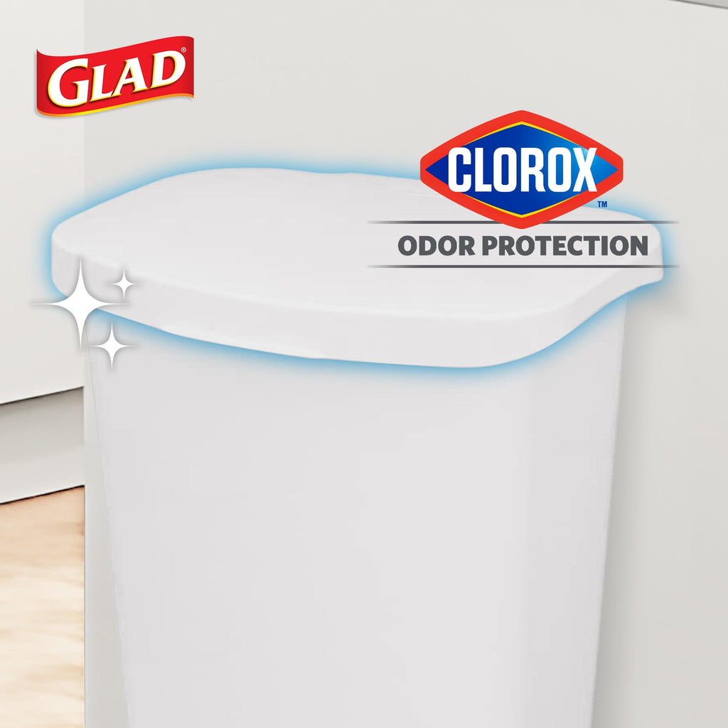 Glad Trash Can with Clorox Odor Protection | Plastic Bin, 13 Gal, Black