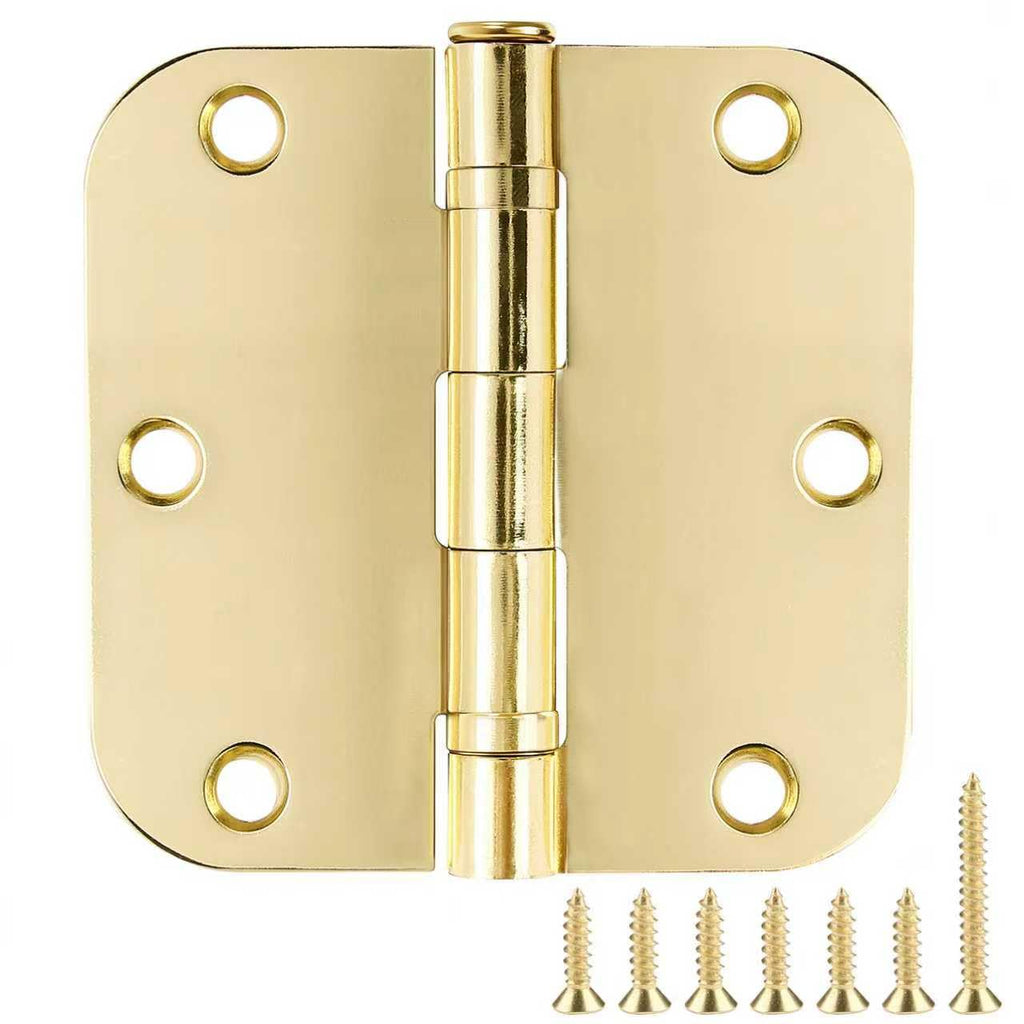 TDCHINGES Rounded Matte Black Door Hinges 3.5 Inch 5/8" Radius Flat 30 Pack