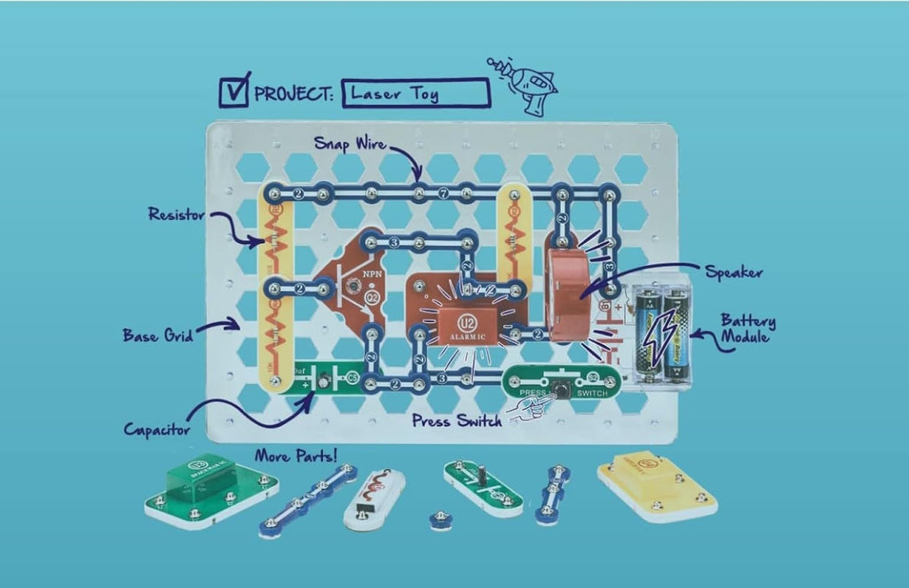 SNAP CIRCUITS Classic SC-300 STEM Electronics Kit, 300+ Projects, Ages 8+