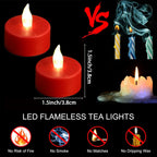 Battery Operated LED Tea Lights Flameless Flickering Candles 12PACK
