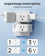 TROND Multi Plug Outlet Extender 2 Pack, Outlet Splitter for Bathroom