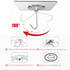 DDMY Adhesive Wall Hooks Clear 50lb(Max) Heavy Duty Hanging Sticky-10 Pack
