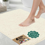 GORILLA GRIP Bath Rug Mat for Bathroom, Absorbent Chenille, 24x17 Gray