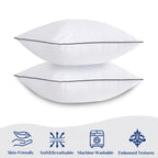 JOLLYVOGUE King Pillows 2 Pack, Cooling and Firm King Size Pillows with Oeko-Tex Certified Down Alternative Filling for Side, Back, and Stomach Sleepers, Hotel Collection