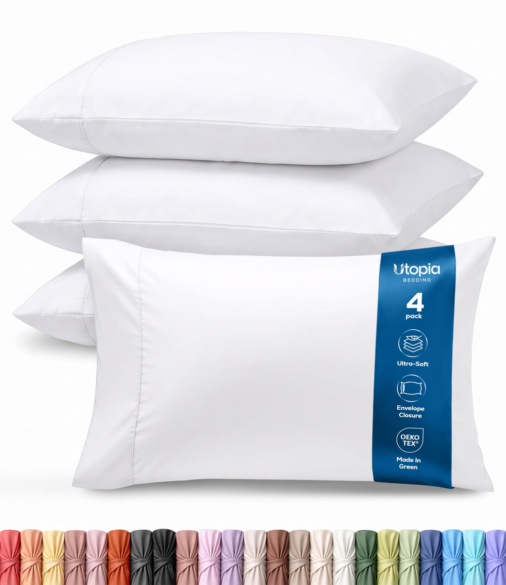 Pillow Covers Standard Set of 4, Soft and Comfy Pillow Cases, Purple