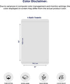 Tens Towels 4 Piece Extra Large Bath Towels 30 x 60 Inches, Dark Grey