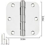TDCHINGES Rounded Matte Black Door Hinges 3.5 Inch 5/8" Radius Flat 30 Pack