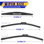 3 Wipers Fits Subaru Forester 2012-2018 Outback 2015-2019 Wiper Blades
