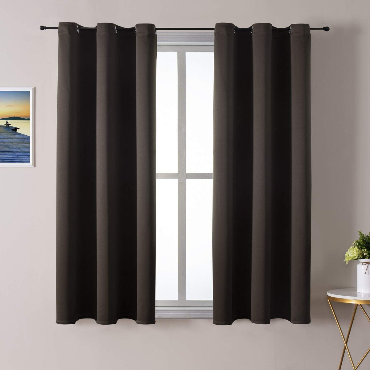 ChrisDowa Small Blackout Curtains for Kitchen and Bedroom 24 Inches Long
