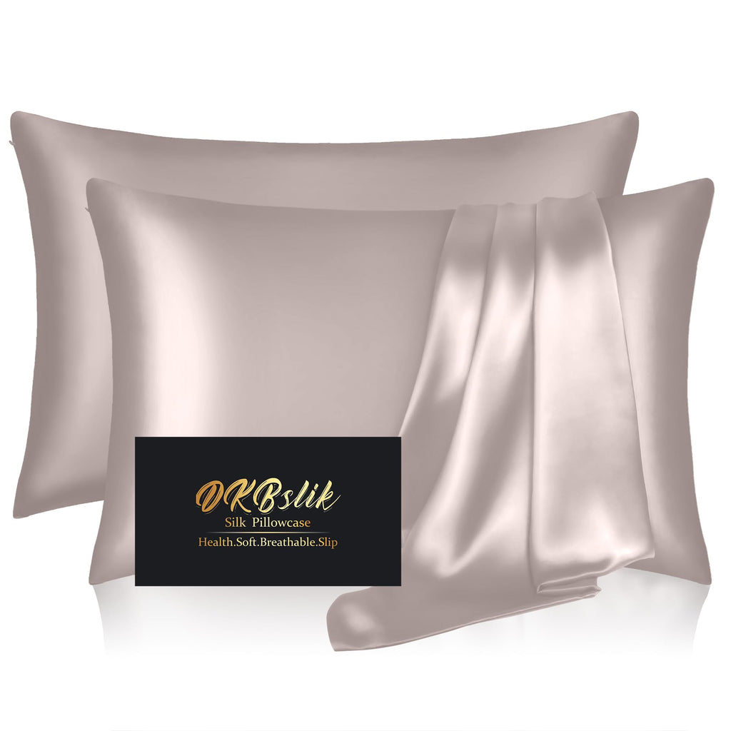 DKBslik Mulberry Silk Pillow Cases Queen Size with Zipper, Olive Green