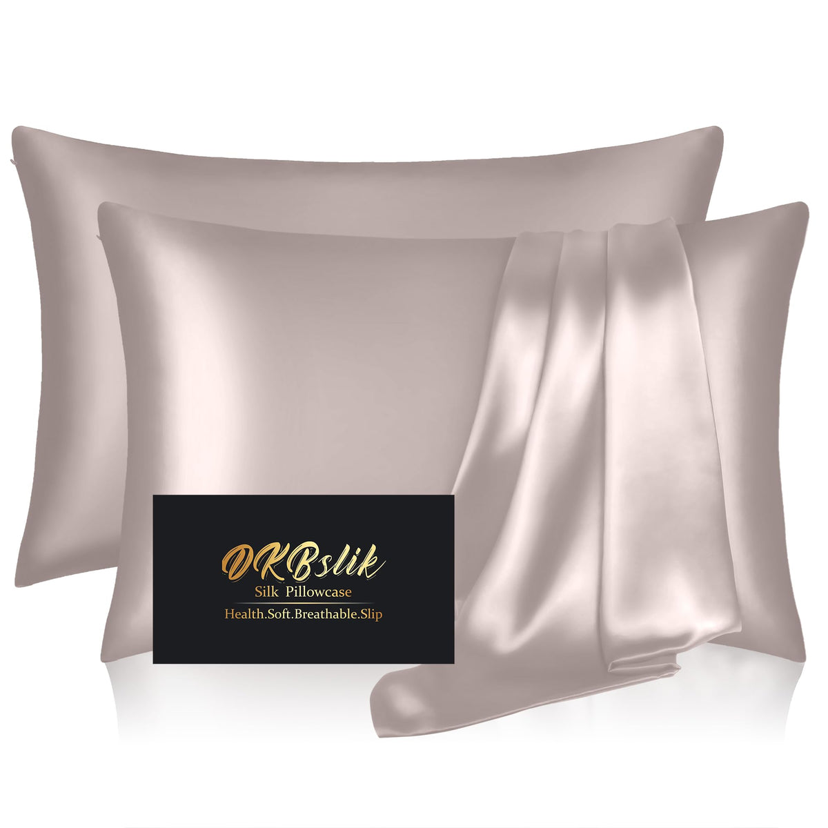 DKBslik Mulberry Silk Pillow Cases Queen Size with Zipper, Olive Green