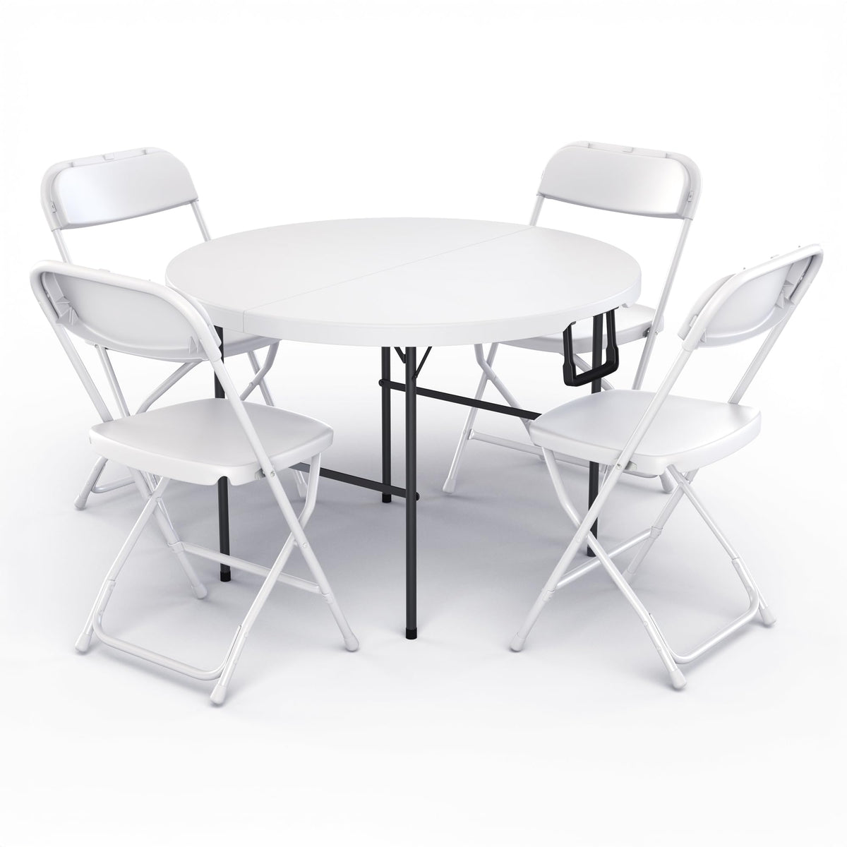 10 PACK of 8 Feet Foldable Table with Built in Handle & Steel Legs | 8 FT Heavy Duty Portable | Perfect for Party, Dining, Wedding, Events, Picnic Indoor, Outdoor, Camping, Temporary - 8 Foot