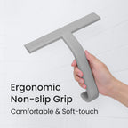 dancemoon JustHang Shower Squeegee with Built-in Hook, 10-Inch Black
