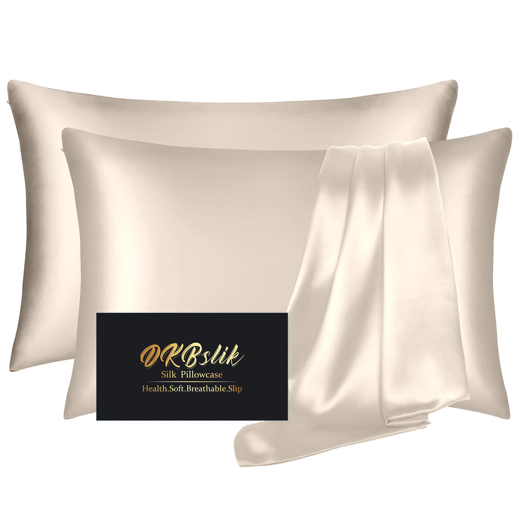 DKBslik Mulberry Silk Pillow Cases Queen Size with Zipper, Olive Green