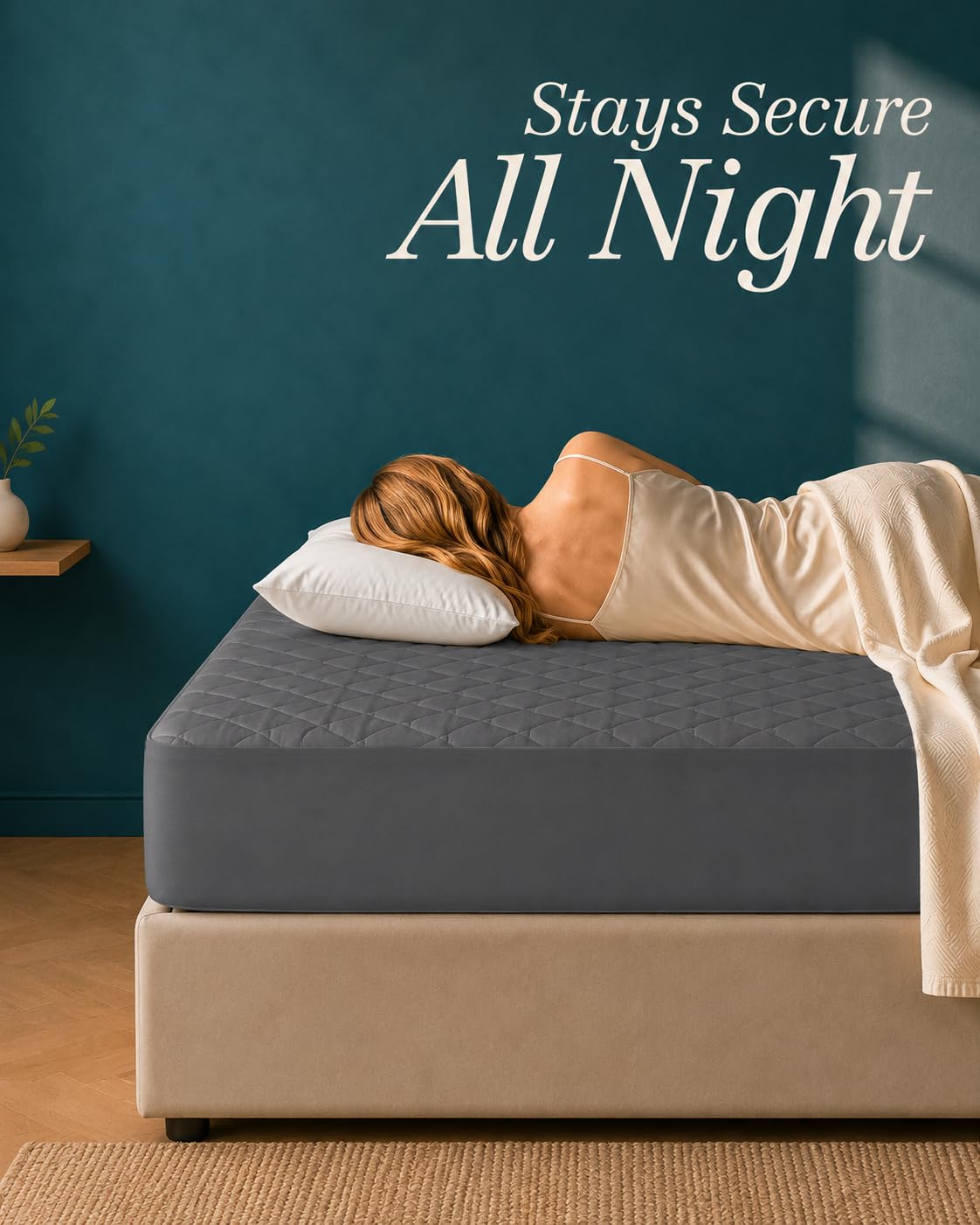 Twin Mattress Pad, Quilted Mattress Protector Topper fits 16" Deep Pocket